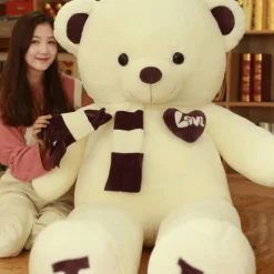 Plush Boutiques Ours^Ours en peluche blanc 100 cm